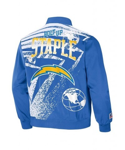 Men's NFL X Staple Blue Los Angeles Chargers Embroidered Reversable Nylon Jacket $36.55 Jackets