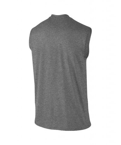 Men's Heathered Gray Clemson Tigers Wordmark Drop Legend Performance Tank Top $29.49 T-Shirts