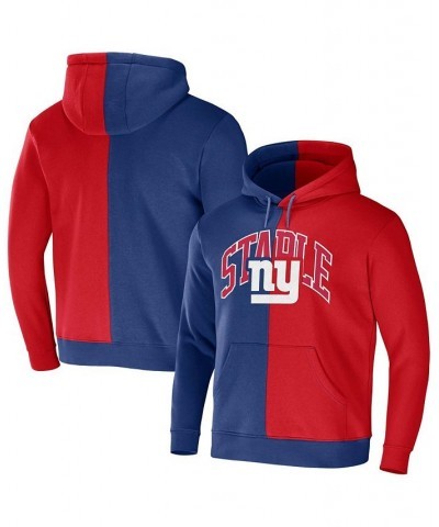 Men's NFL X Staple Blue, Red New York Giants Split Logo Pullover Hoodie $27.72 Sweatshirt