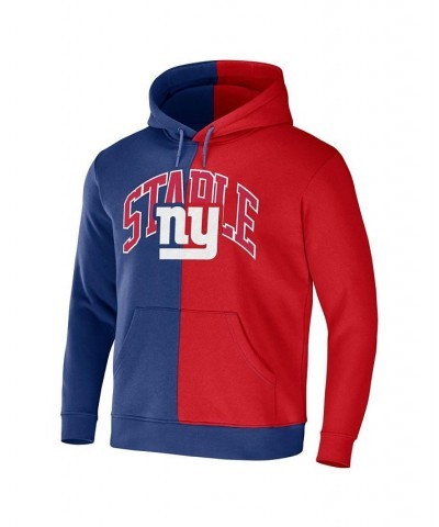 Men's NFL X Staple Blue, Red New York Giants Split Logo Pullover Hoodie $27.72 Sweatshirt