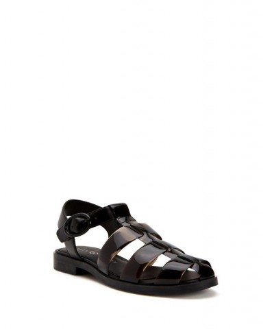 Women's The Geli Fisherman Flat Sandals Black $54.50 Shoes