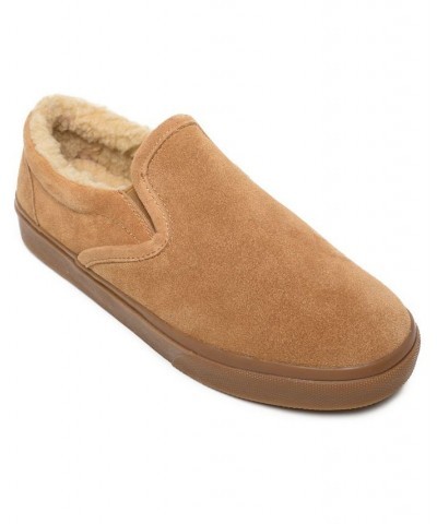 Men's Alden Lined Suede Slippers Tan/Beige $35.18 Shoes