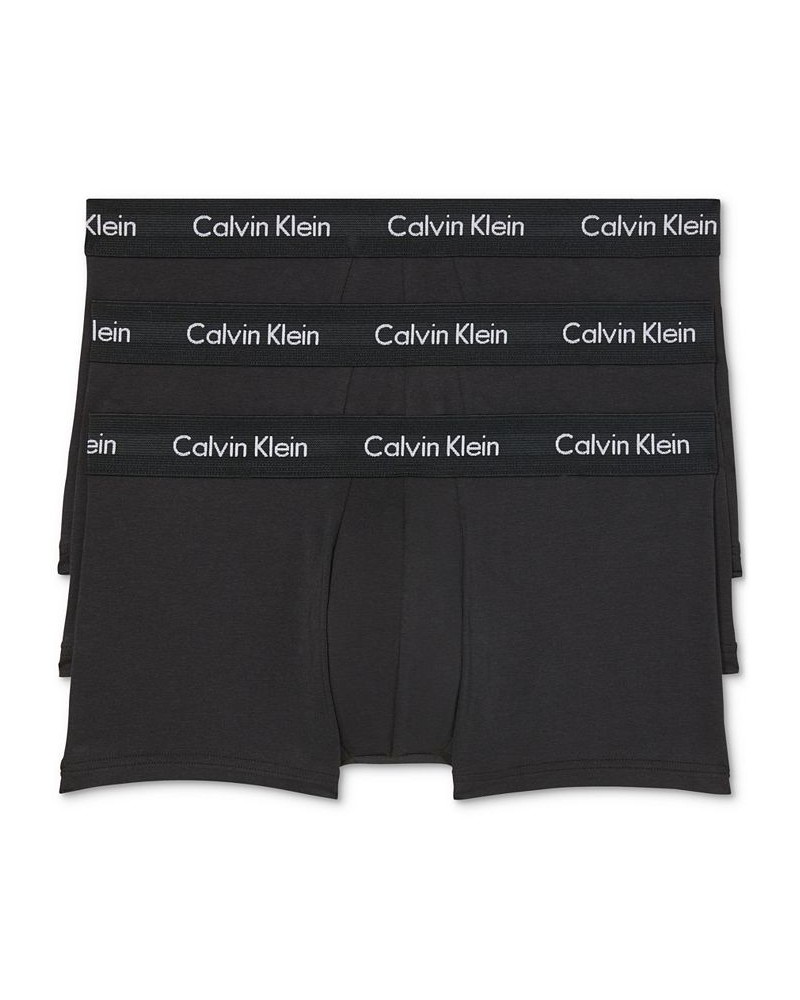 Men's 3-Pack Cotton Stretch Low-Rise Trunks Black $15.40 Underwear