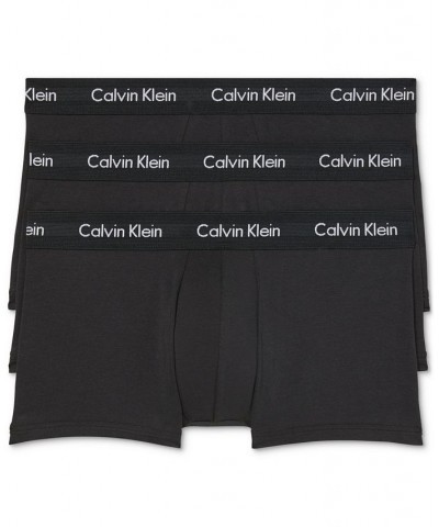 Men's 3-Pack Cotton Stretch Low-Rise Trunks Black $15.40 Underwear