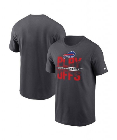 Men's Anthracite Buffalo Bills 2022 NFL Playoffs Iconic T-shirt $23.50 T-Shirts