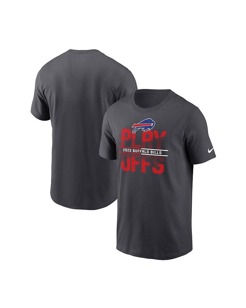 Men's Anthracite Buffalo Bills 2022 NFL Playoffs Iconic T-shirt $23.50 T-Shirts