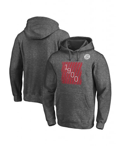 Men's Branded Heathered Charcoal Bayern Munich 1900 Pullover Hoodie $32.47 Sweatshirt