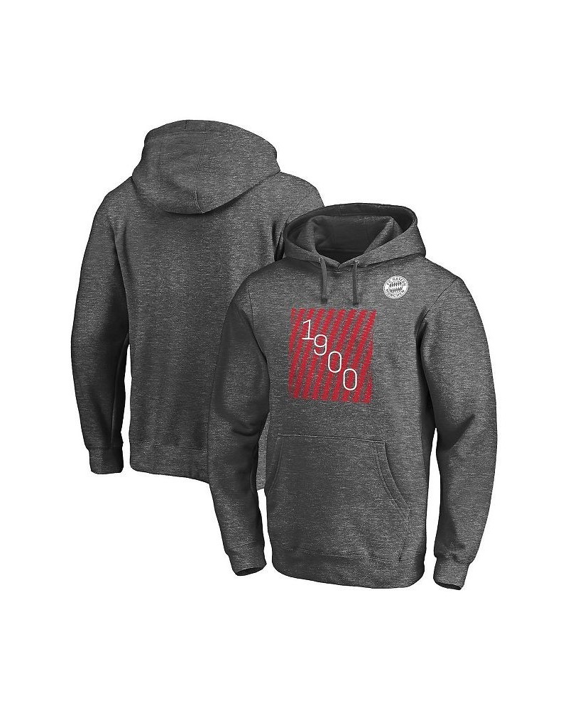 Men's Branded Heathered Charcoal Bayern Munich 1900 Pullover Hoodie $32.47 Sweatshirt