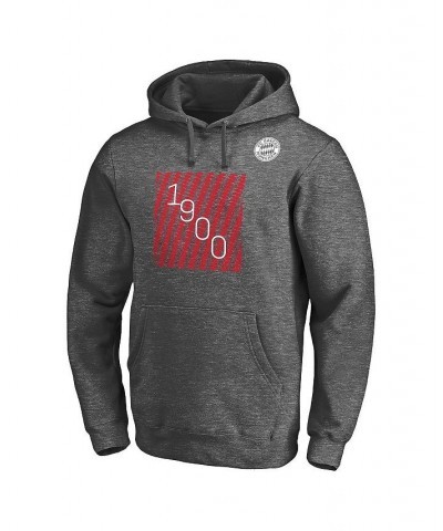 Men's Branded Heathered Charcoal Bayern Munich 1900 Pullover Hoodie $32.47 Sweatshirt