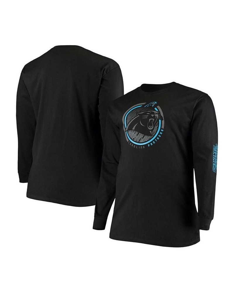 Men's Big and Tall Black Carolina Panthers Color Pop Long Sleeve T-shirt $18.80 T-Shirts