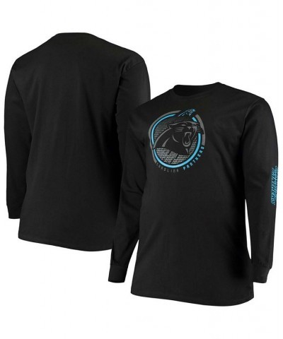 Men's Big and Tall Black Carolina Panthers Color Pop Long Sleeve T-shirt $18.80 T-Shirts