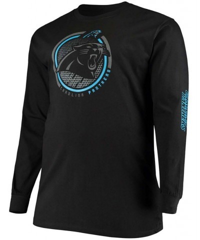 Men's Big and Tall Black Carolina Panthers Color Pop Long Sleeve T-shirt $18.80 T-Shirts