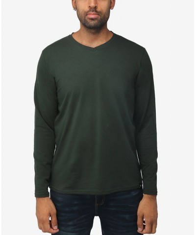 Men's Soft Stretch V-Neck Long Sleeve T-shirt PD11 $21.56 T-Shirts