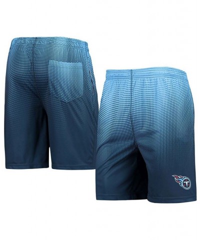 Men's Navy and Light Blue Tennessee Titans Pixel Gradient Training Shorts $20.24 Shorts