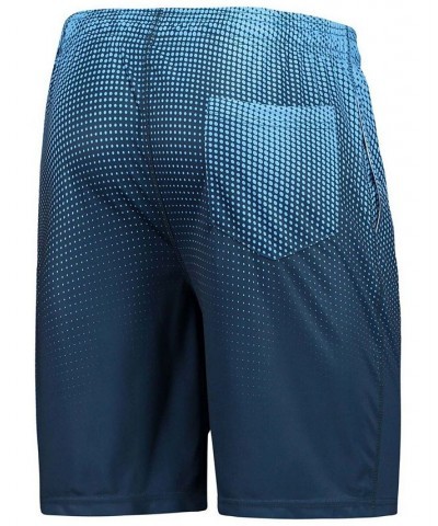 Men's Navy and Light Blue Tennessee Titans Pixel Gradient Training Shorts $20.24 Shorts