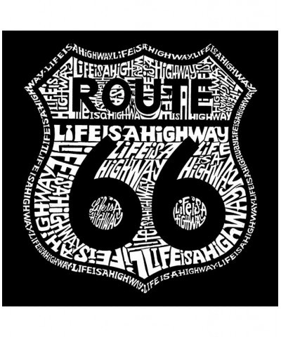 Men's Premium Word Art - Route 66 Life Is A Highway T-shirt Black $22.50 T-Shirts