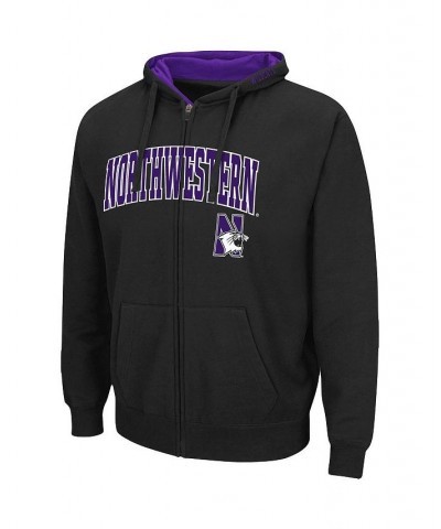 Men's Black Northwestern Wildcats Arch & Logo 3.0 Full-Zip Hoodie $28.80 Sweatshirt