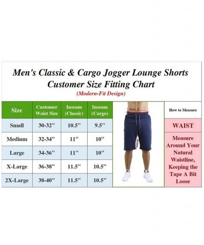 Men's Cargo Jogger Lounge Shorts PD01 $14.70 Shorts