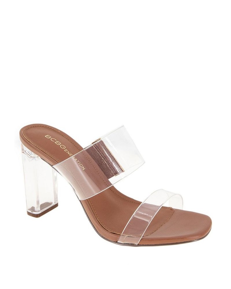 Women's Georgie Block Heel Sandal Brown $50.14 Shoes