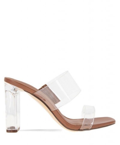 Women's Georgie Block Heel Sandal Brown $50.14 Shoes