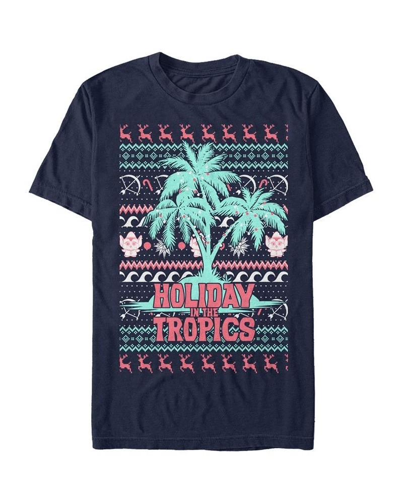 Men's Christmas Chronicles 2 Tropical Chronicles Short Sleeve T-shirt Blue $20.29 T-Shirts