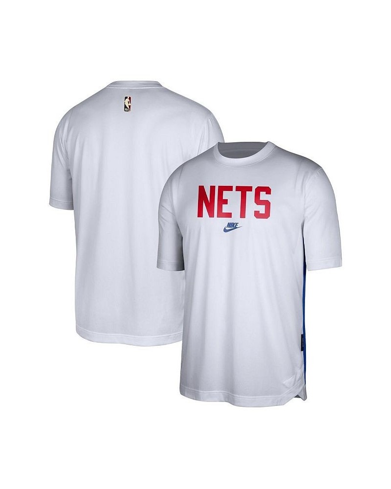 Men's White Brooklyn Nets Hardwood Classics Pregame Warmup Shooting Performance T-shirt $34.67 T-Shirts