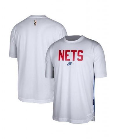 Men's White Brooklyn Nets Hardwood Classics Pregame Warmup Shooting Performance T-shirt $34.67 T-Shirts