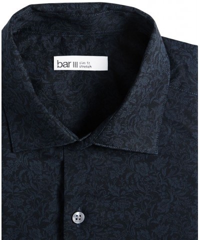 Men's Slim-Fit Performance Stretch Floral-Print Dress Shirt Black $22.10 Dress Shirts