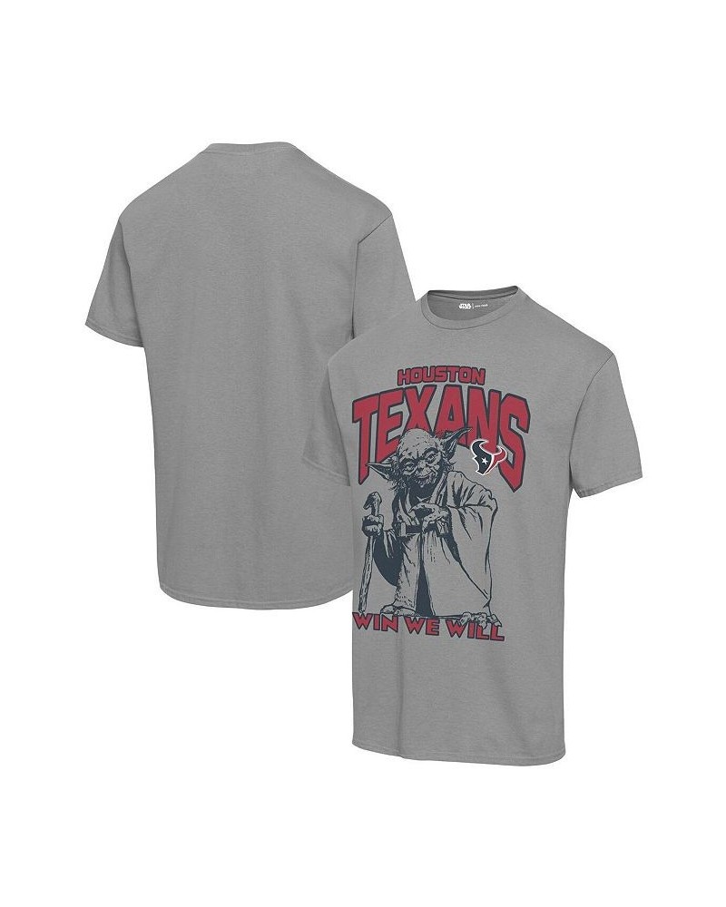 Men's and Women's Graphite Houston Texans Disney Star Wars Yoda Win We Will T-shirt $19.79 Tops