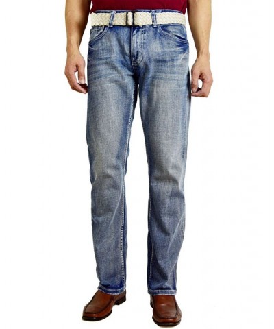 Men's Fashion Regular Fit Straight Leg Jeans Blue $21.32 Jeans