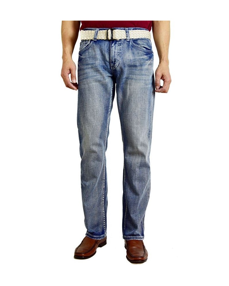 Men's Fashion Regular Fit Straight Leg Jeans Blue $21.32 Jeans