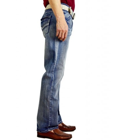 Men's Fashion Regular Fit Straight Leg Jeans Blue $21.32 Jeans