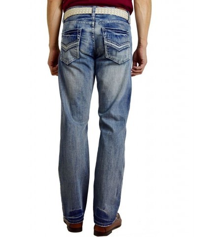 Men's Fashion Regular Fit Straight Leg Jeans Blue $21.32 Jeans