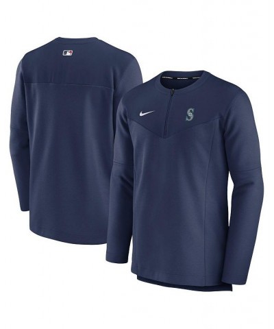 Men's Navy Seattle Mariners Authentic Collection Game Time Performance Half-Zip Top $51.29 T-Shirts