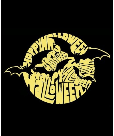 Men's Halloween Bats Word Art Long Sleeve T-shirt Black $20.00 T-Shirts