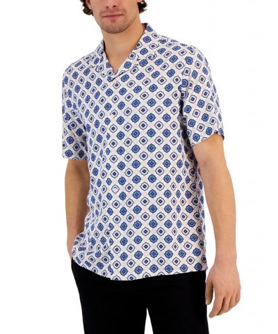 Men's Silk Medallion Shirt White $19.44 Shirts