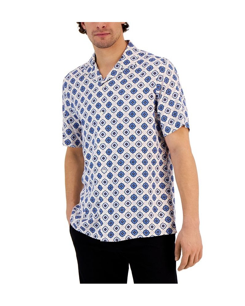 Men's Silk Medallion Shirt White $19.44 Shirts