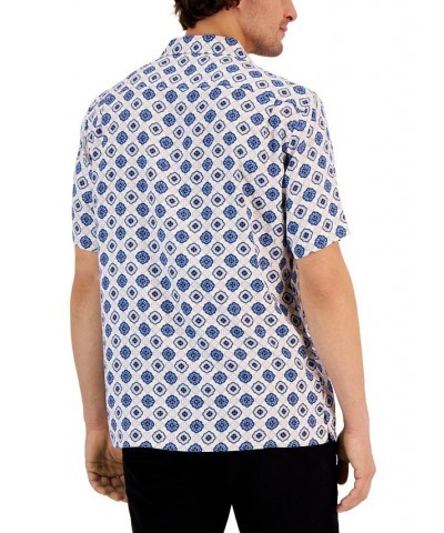 Men's Silk Medallion Shirt White $19.44 Shirts