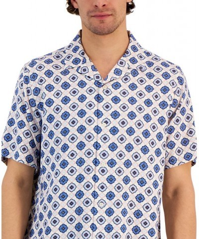 Men's Silk Medallion Shirt White $19.44 Shirts