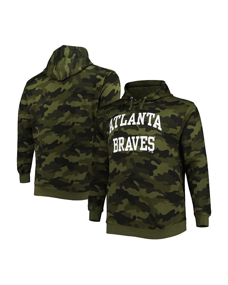 Men's Camo Atlanta Braves Allover Print Big and Tall Pullover Hoodie $44.19 Sweatshirt