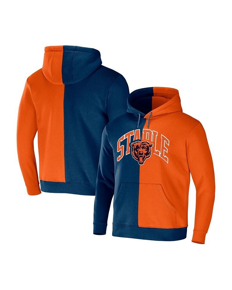 Men's NFL X Staple Orange, Navy Chicago Bears Split Logo Pullover Hoodie $27.72 Sweatshirt