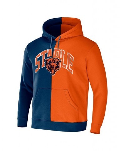 Men's NFL X Staple Orange, Navy Chicago Bears Split Logo Pullover Hoodie $27.72 Sweatshirt