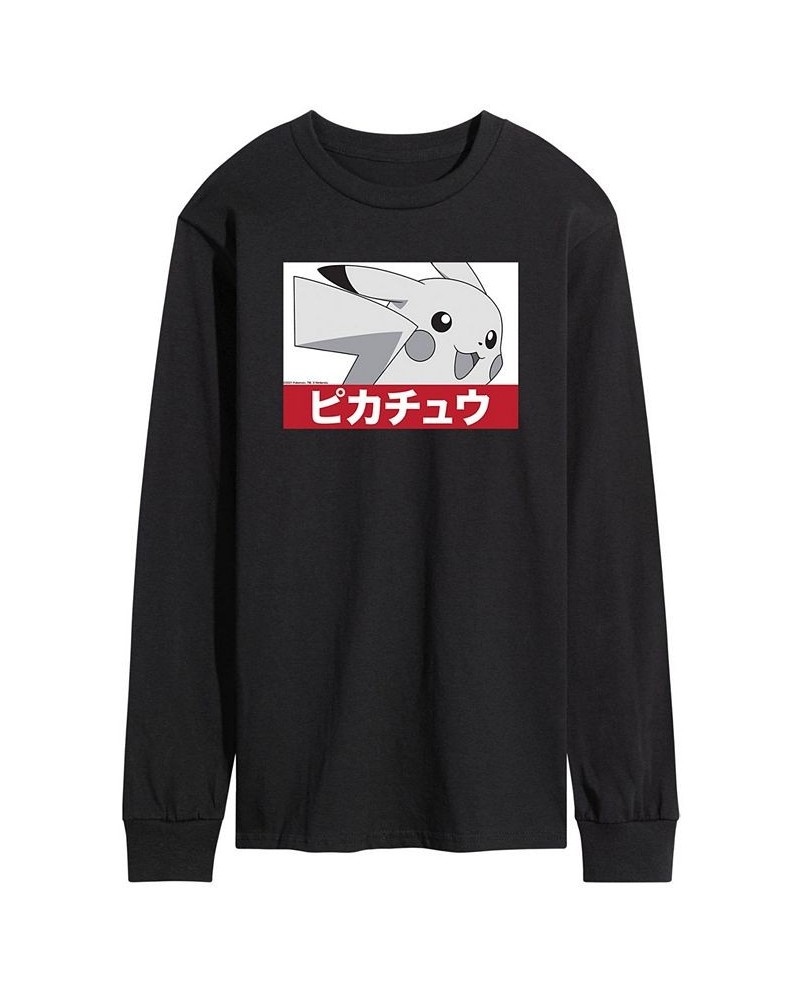 Men's Pokemon Long Sleeve T-shirt Black $20.58 T-Shirts