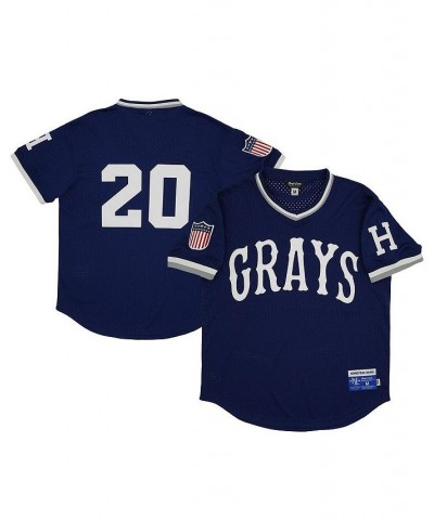 Men's 20 Navy Homestead Grays Mesh Replica V-Neck Jersey $40.00 Jersey