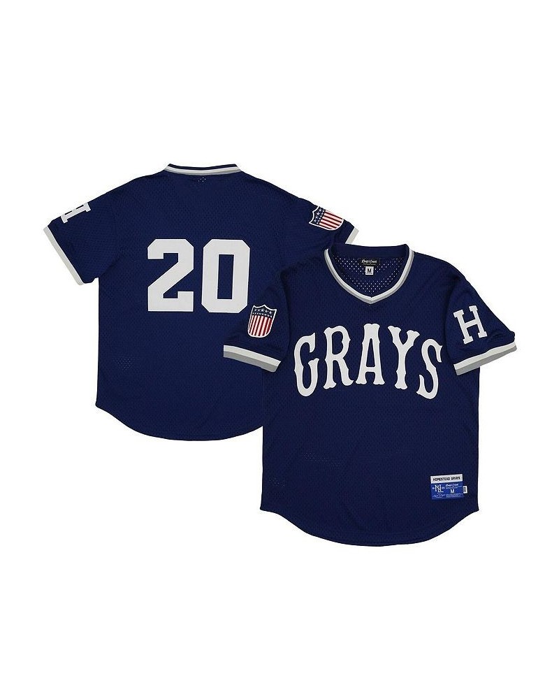 Men's 20 Navy Homestead Grays Mesh Replica V-Neck Jersey $40.00 Jersey