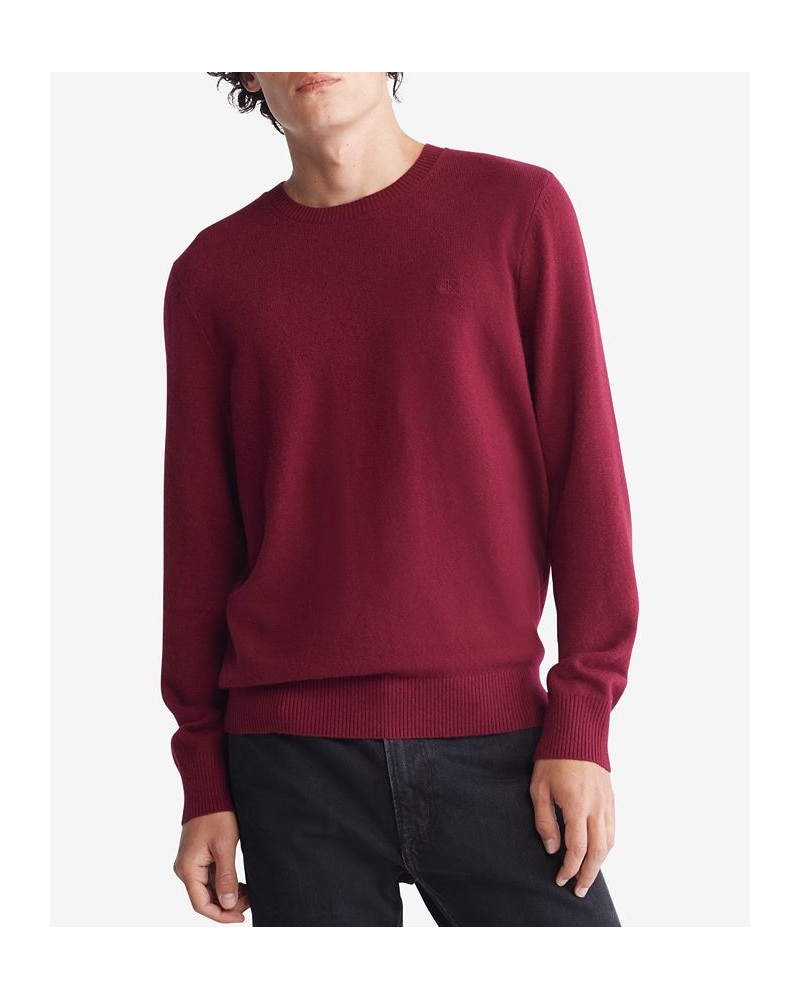 Men's Regular-Fit Merino Wool Crewneck Sweater Red $20.35 Sweaters