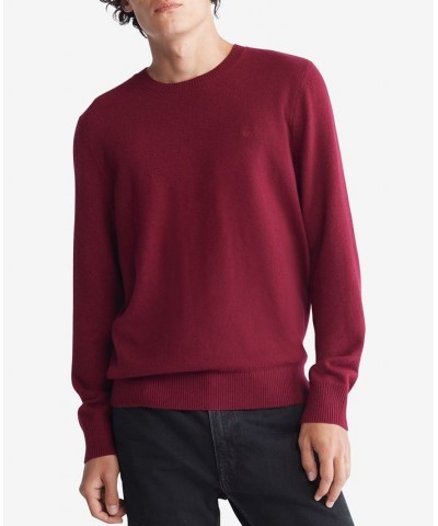 Men's Regular-Fit Merino Wool Crewneck Sweater Red $20.35 Sweaters