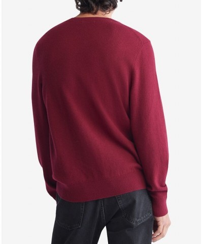 Men's Regular-Fit Merino Wool Crewneck Sweater Red $20.35 Sweaters