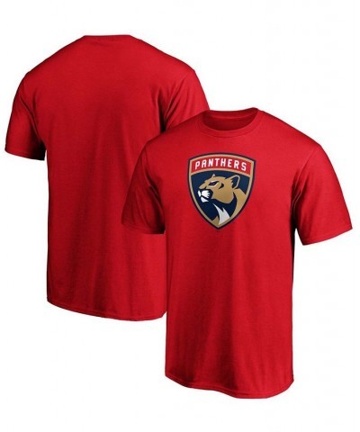 Men's Red Florida Panthers Team Primary Logo T-shirt $13.33 T-Shirts