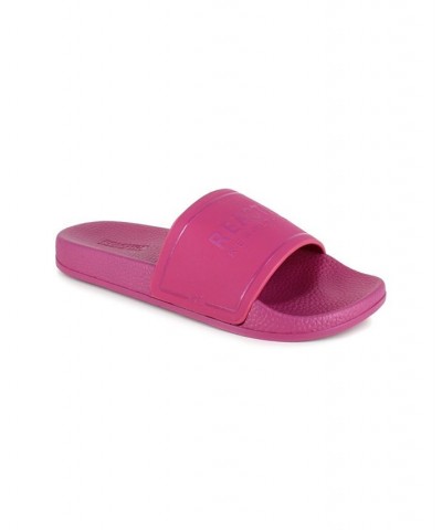 Women's Setia Logo Slip-on Slides Pink $15.60 Shoes